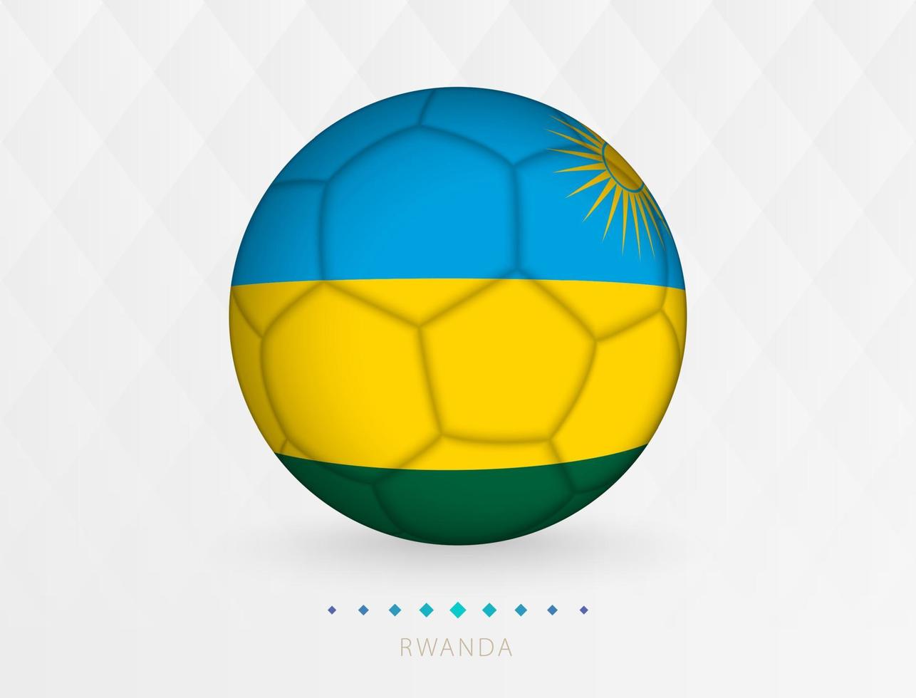 pelota de fútbol con el patrón de la bandera de ruanda, pelota de fútbol con la bandera del equipo nacional de ruanda. vector