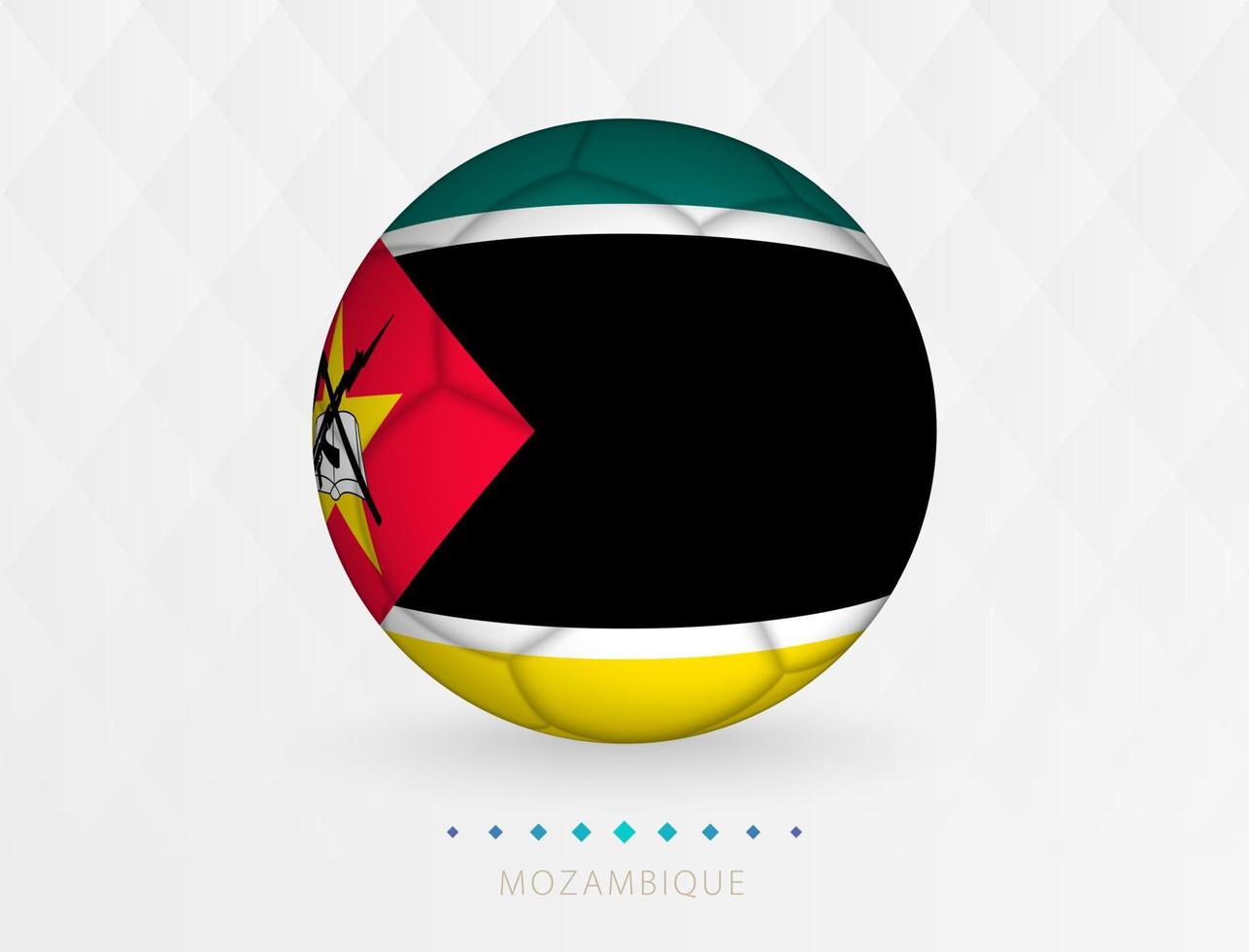 pelota de fútbol con patrón de bandera de mozambique, pelota de fútbol con bandera del equipo nacional de mozambique. vector