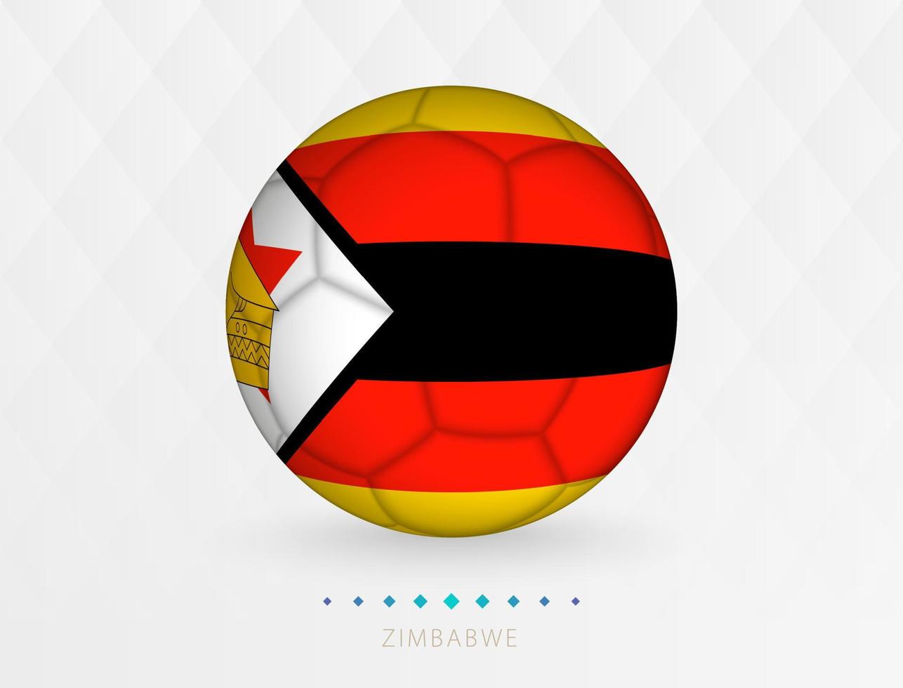 Football ball with Zimbabwe flag pattern, soccer ball with flag of Zimbabwe national team. vector