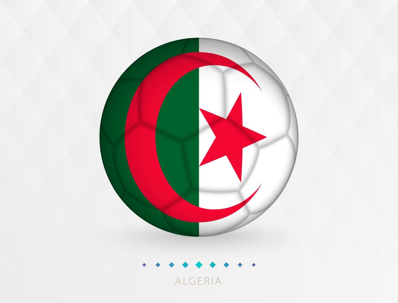 Football ball with Algeria flag pattern, soccer ball with flag of Algeria national team. vector