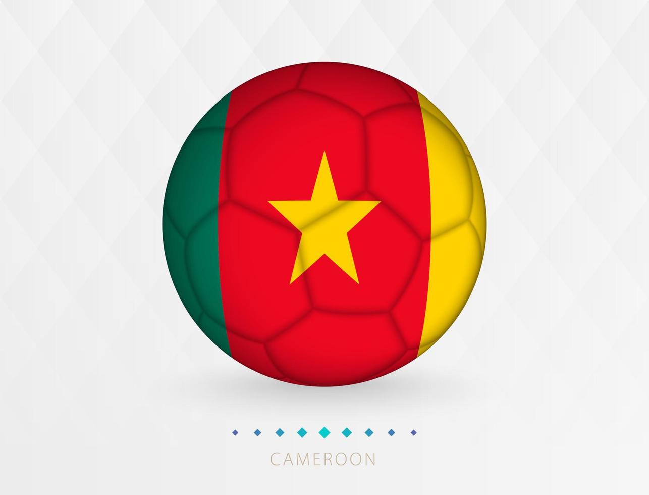 Football ball with Cameroon flag pattern, soccer ball with flag of Cameroon national team. vector