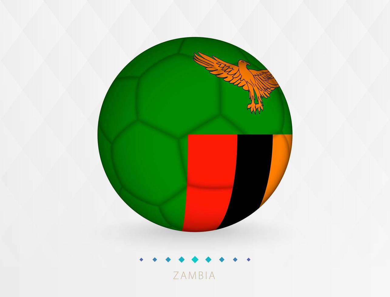 Football ball with Zambia flag pattern, soccer ball with flag of Zambia national team. vector