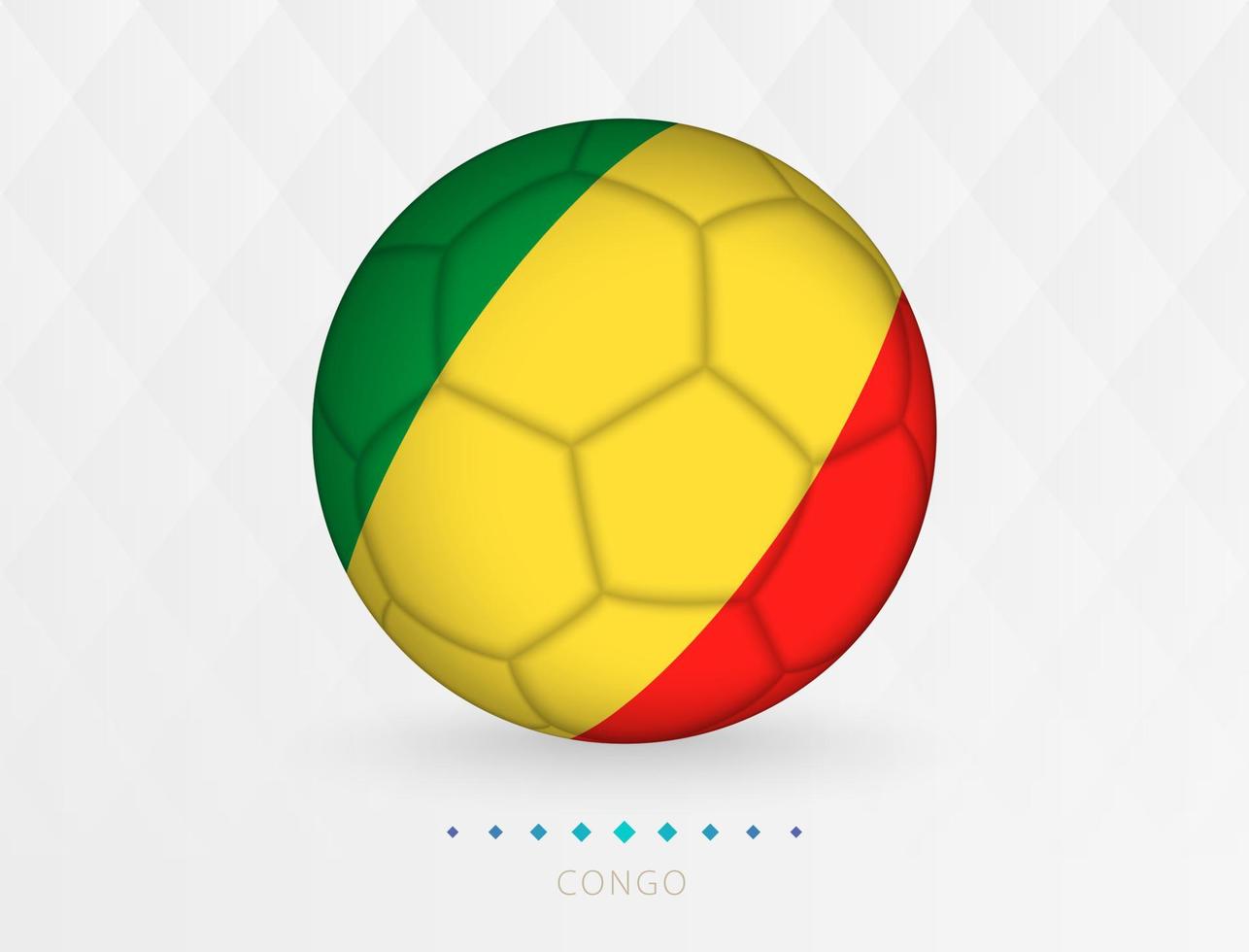 Football ball with Congo flag pattern, soccer ball with flag of Congo national team. vector