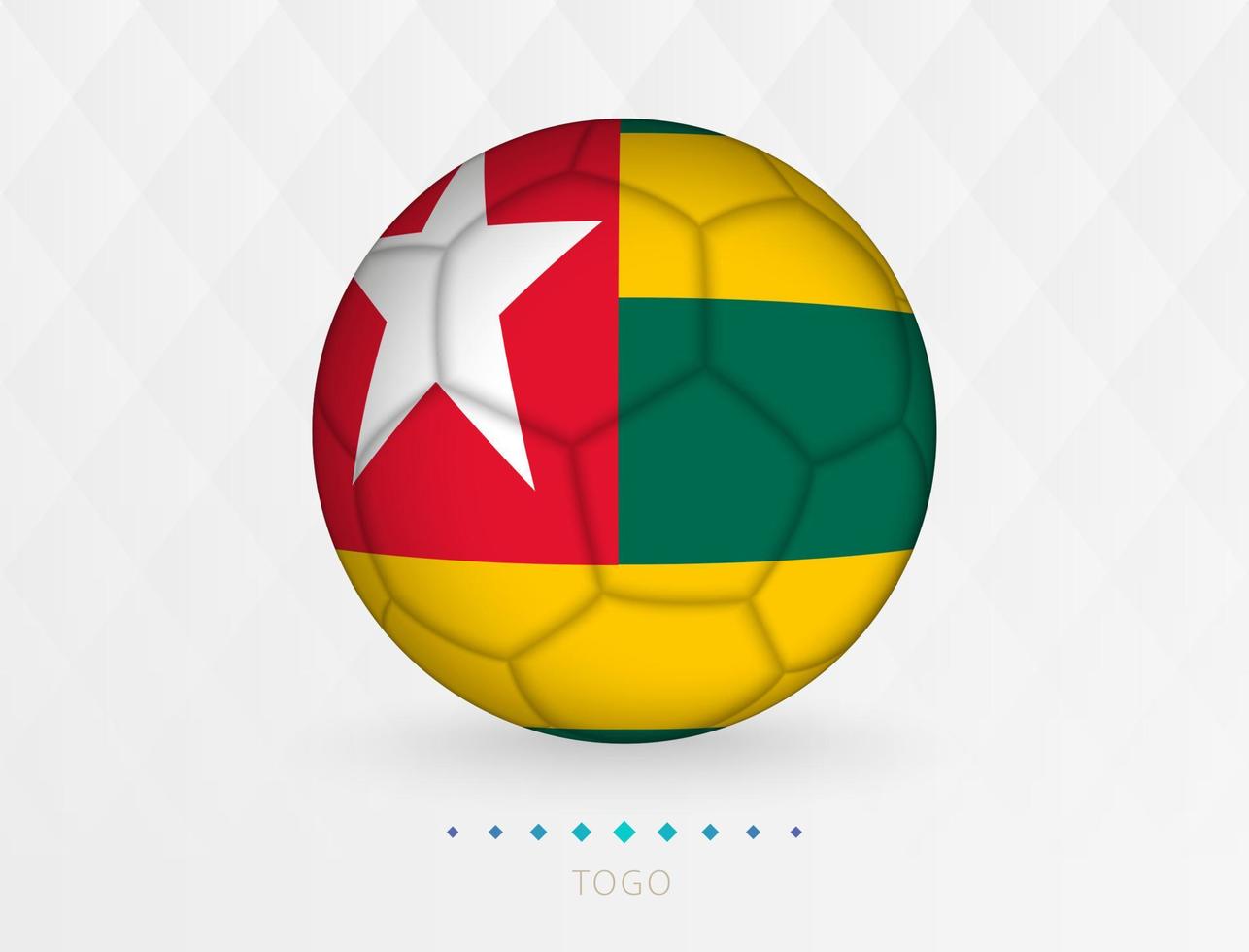 pelota de fútbol con el patrón de la bandera de togo, pelota de fútbol con la bandera del equipo nacional de togo. vector