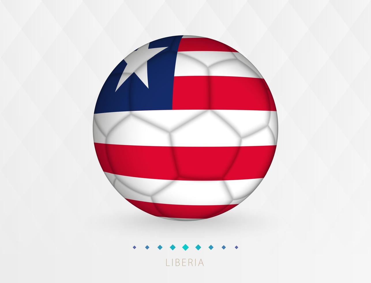 pelota de fútbol con el patrón de la bandera de liberia, pelota de fútbol con la bandera del equipo nacional de liberia. vector