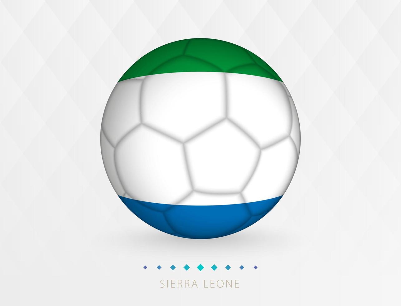 pelota de fútbol con patrón de bandera de sierra leona, pelota de fútbol con bandera del equipo nacional de sierra leona. vector