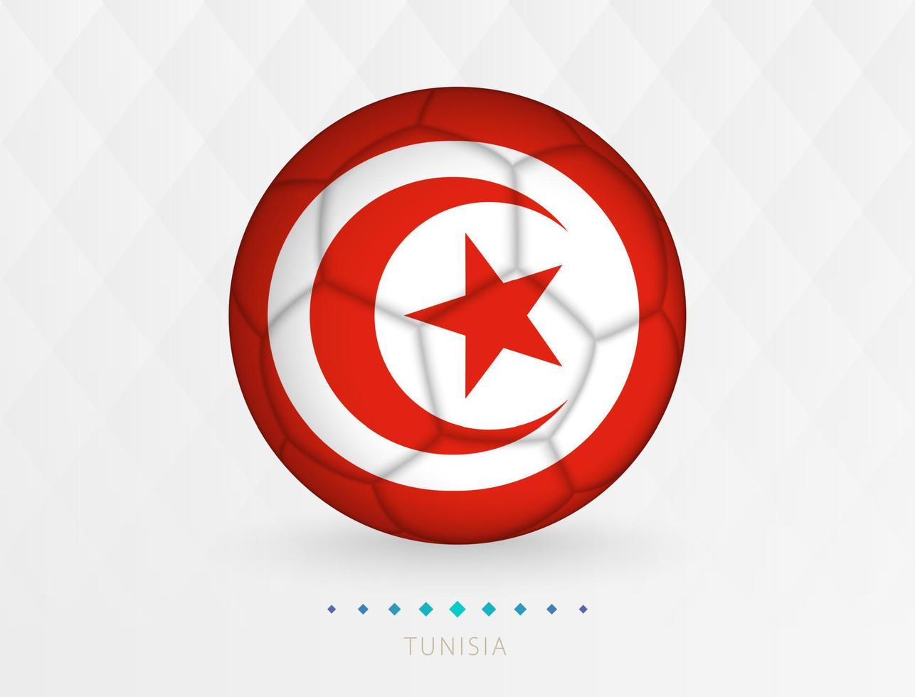Football ball with Tunisia flag pattern, soccer ball with flag of Tunisia national team. vector