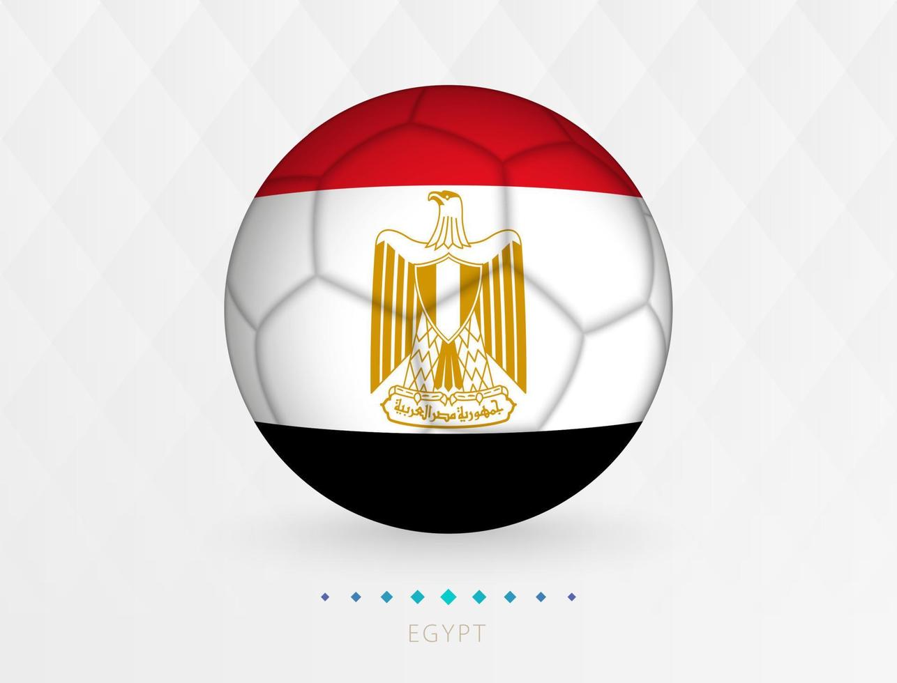 pelota de fútbol con el patrón de la bandera de egipto, pelota de fútbol con la bandera del equipo nacional de egipto. vector