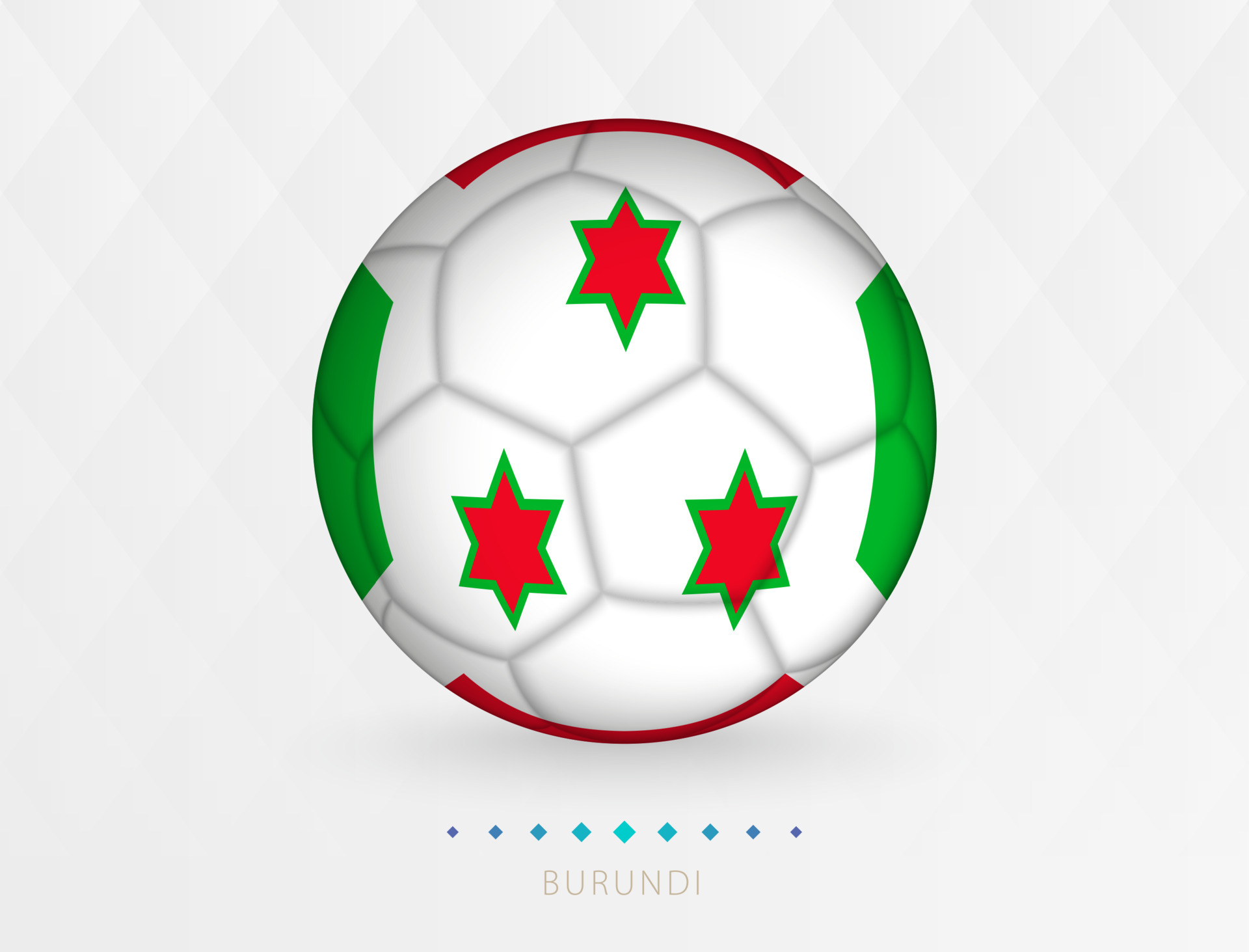 Football ball with Burundi flag pattern, soccer ball with flag of