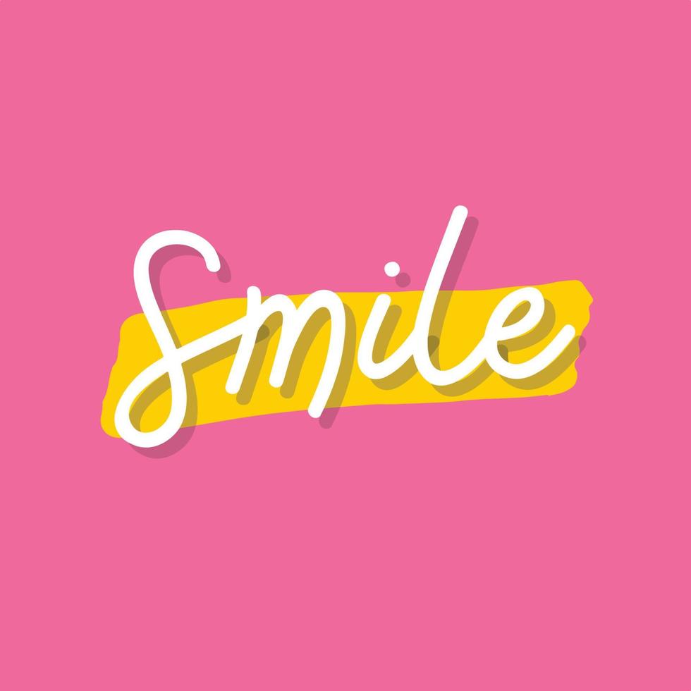 Positive word on pink background - Smile vector