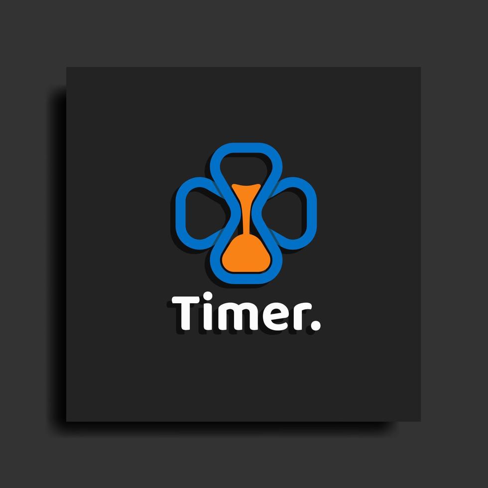 vector de concepto de diseño de logotipo de reloj de arena editable