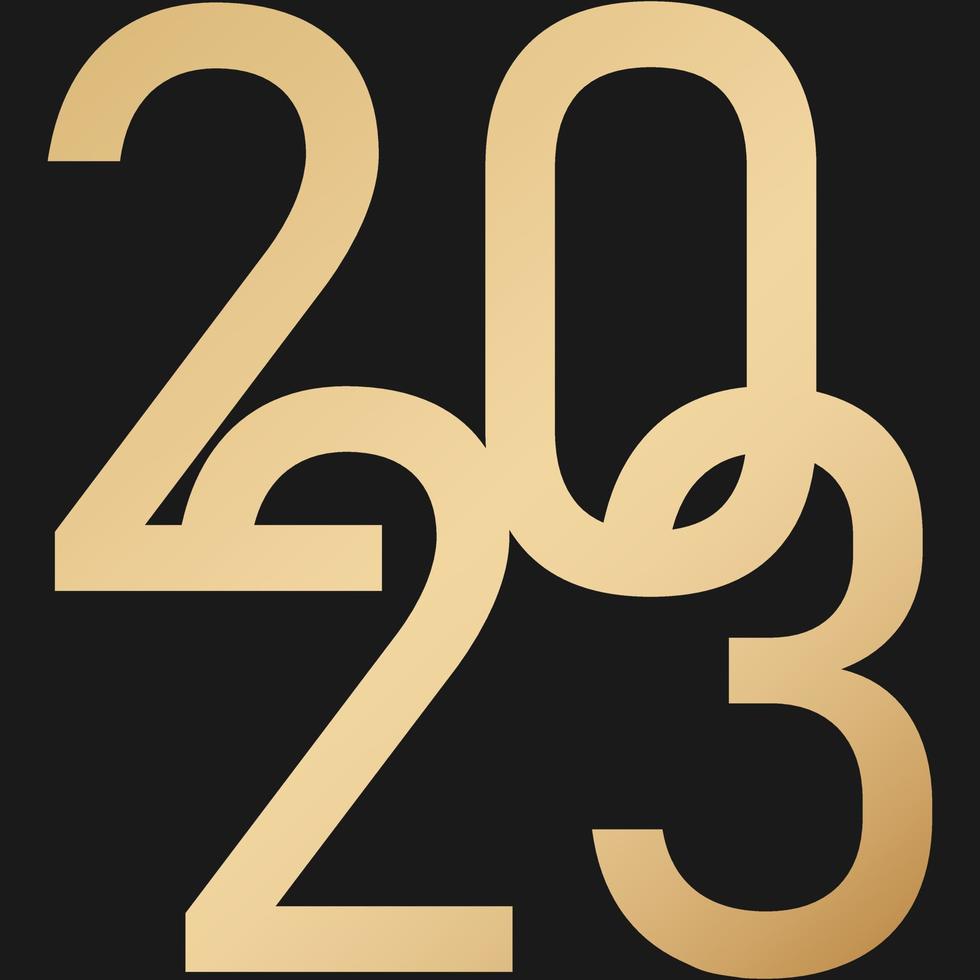 Happy New Year 2023 golden text design suitable for brochure, card, banner design template. vector