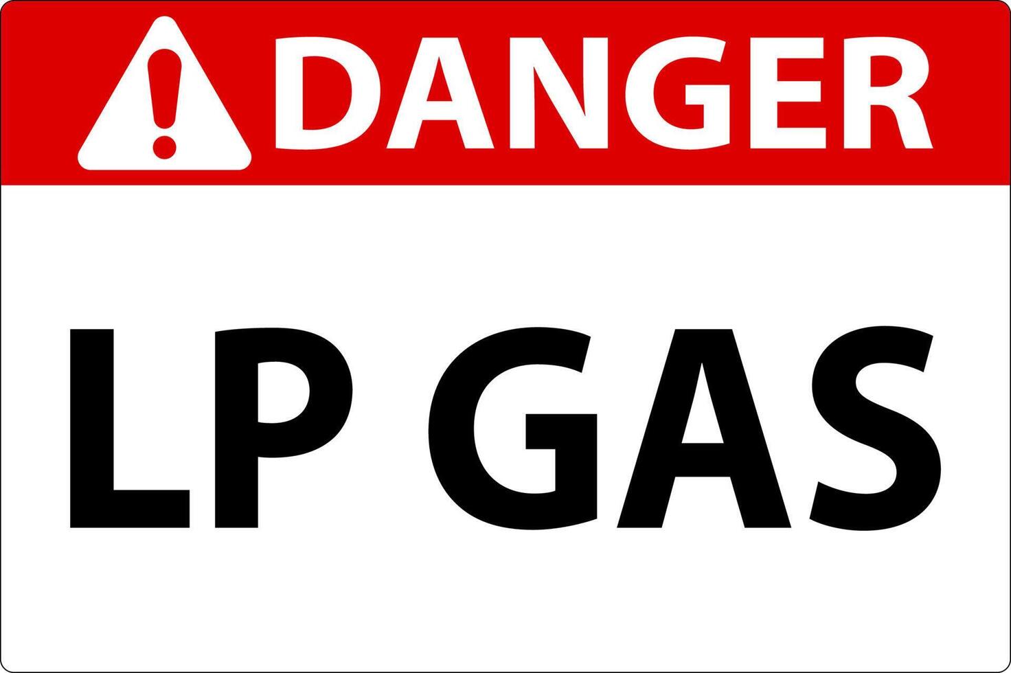 Danger Sign LP Gas On White Background vector