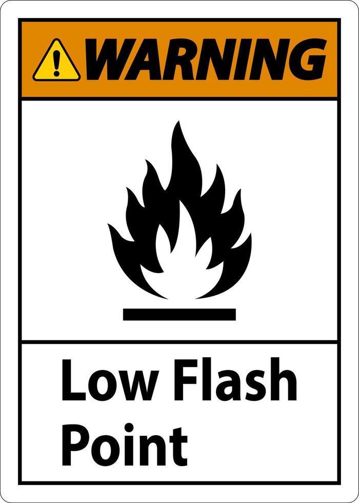 Warning Low Flash Sign On White Background vector
