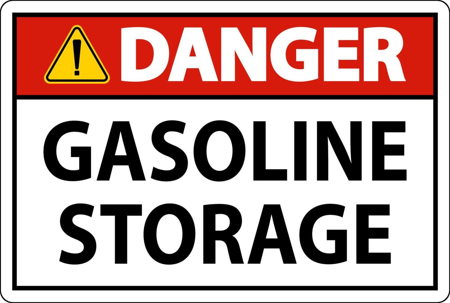 Danger Sign Gasoline Storage On White Background vector