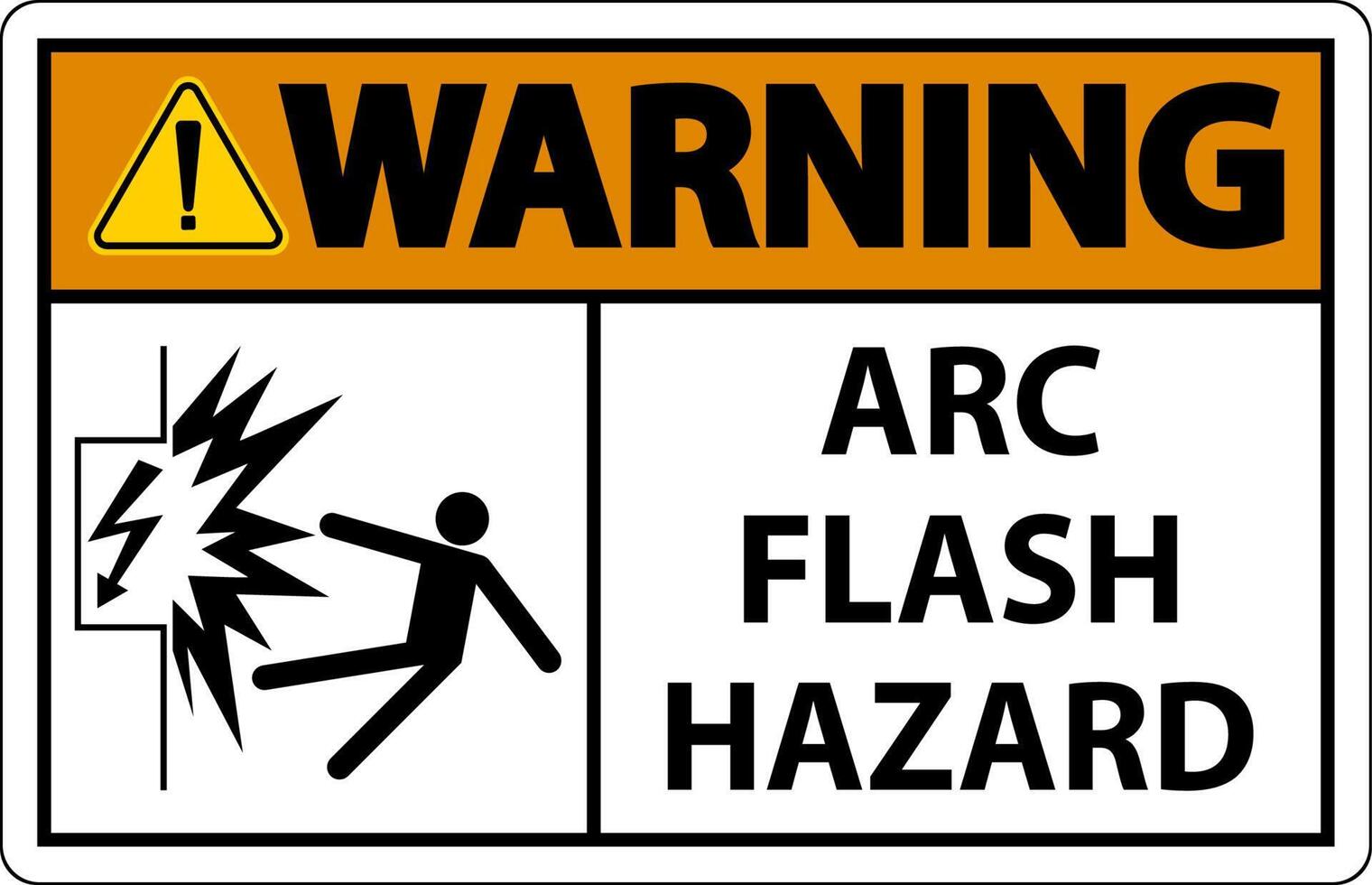 Warning Arc Flash Hazard Sign On White Background vector