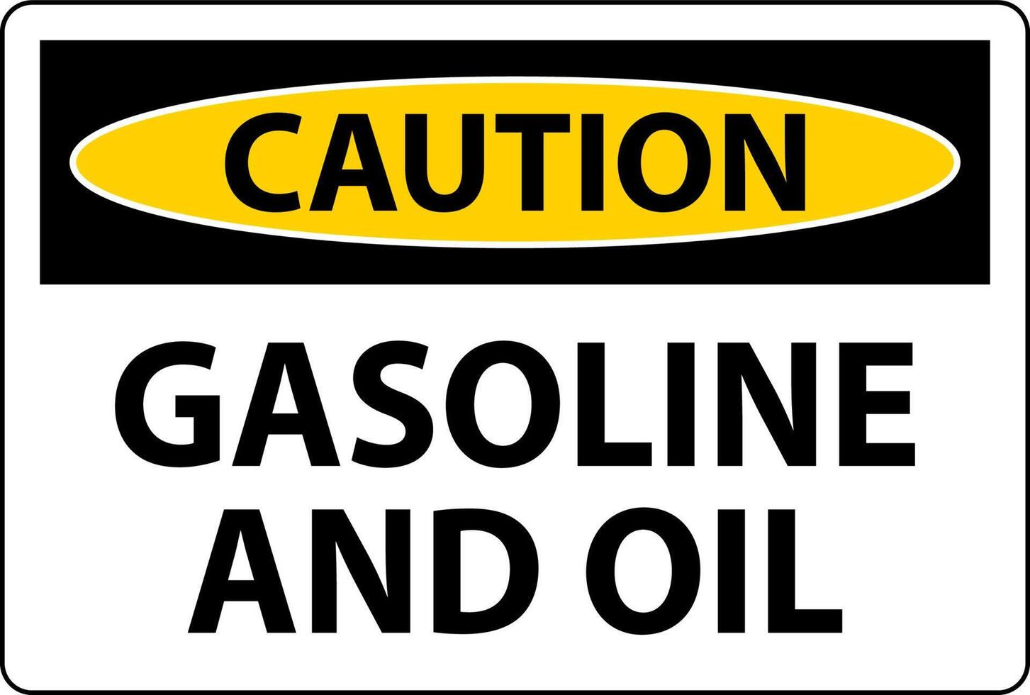 señal de precaución gasolina y aceite sobre fondo blanco vector