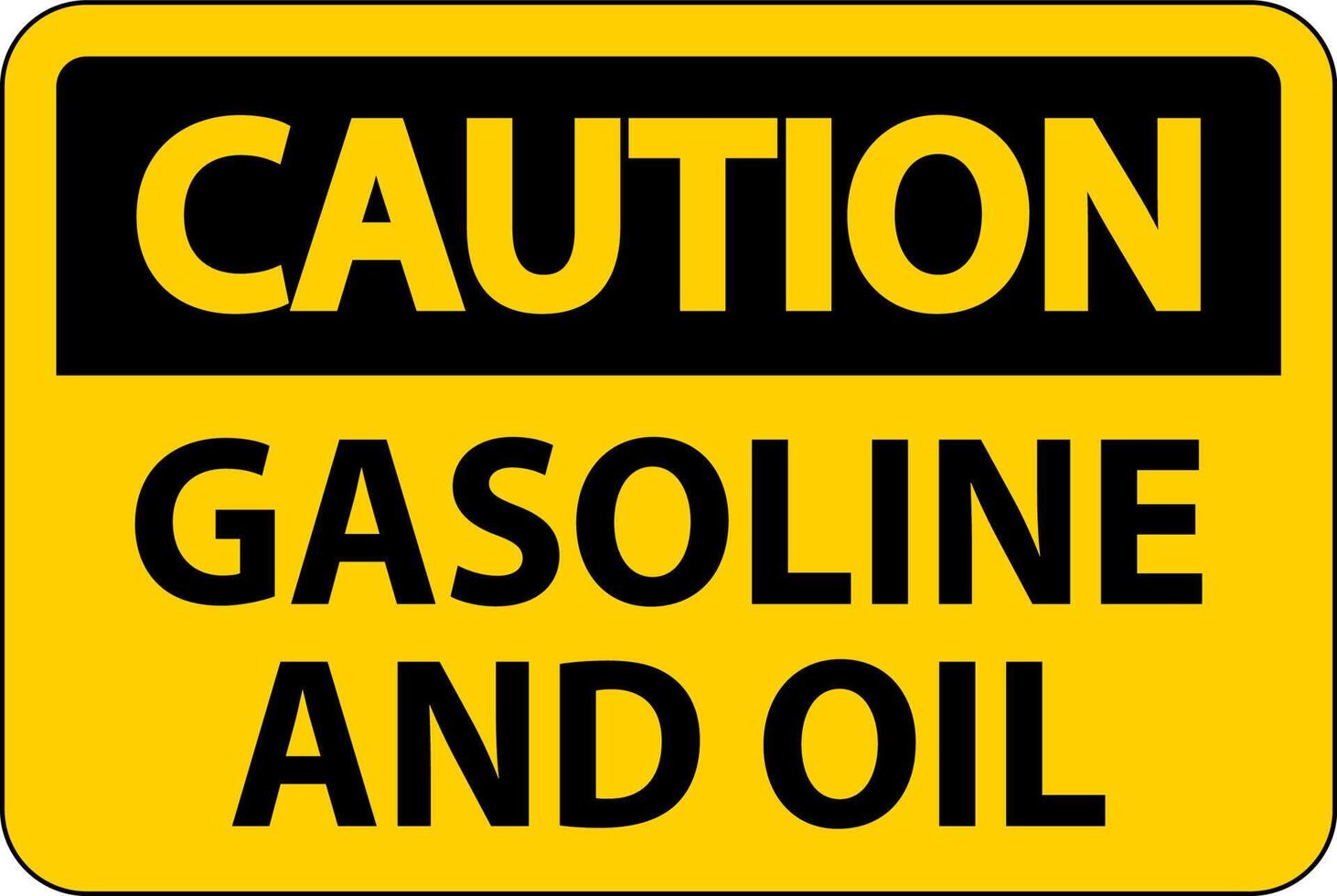 señal de precaución gasolina y aceite sobre fondo blanco vector