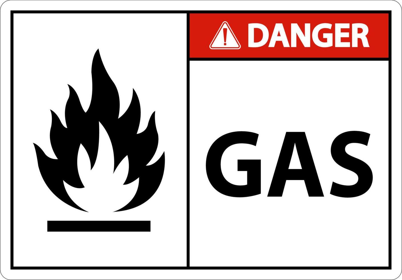 símbolo peligro signo gas sobre fondo blanco vector