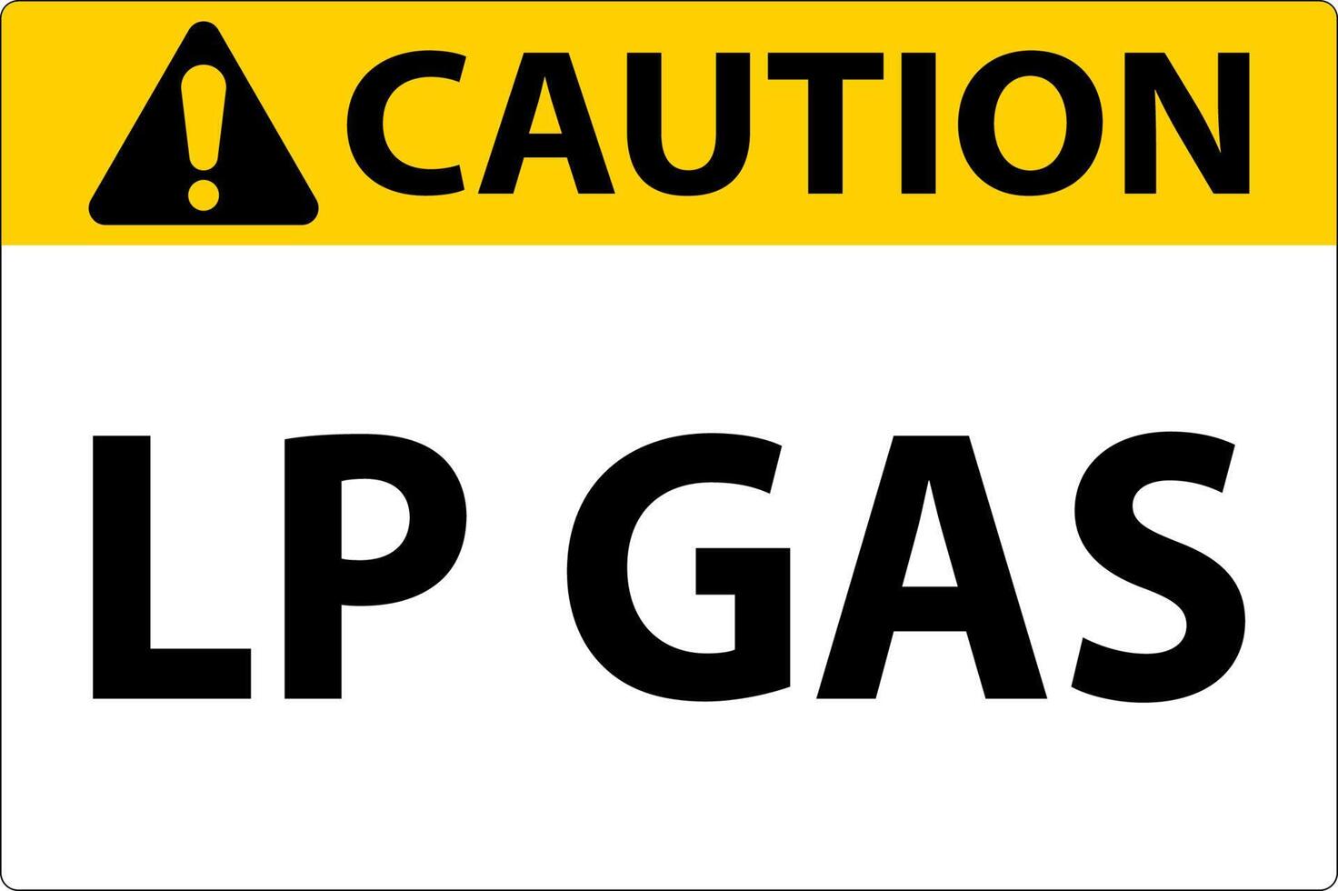 Caution Sign LP Gas On White Background vector