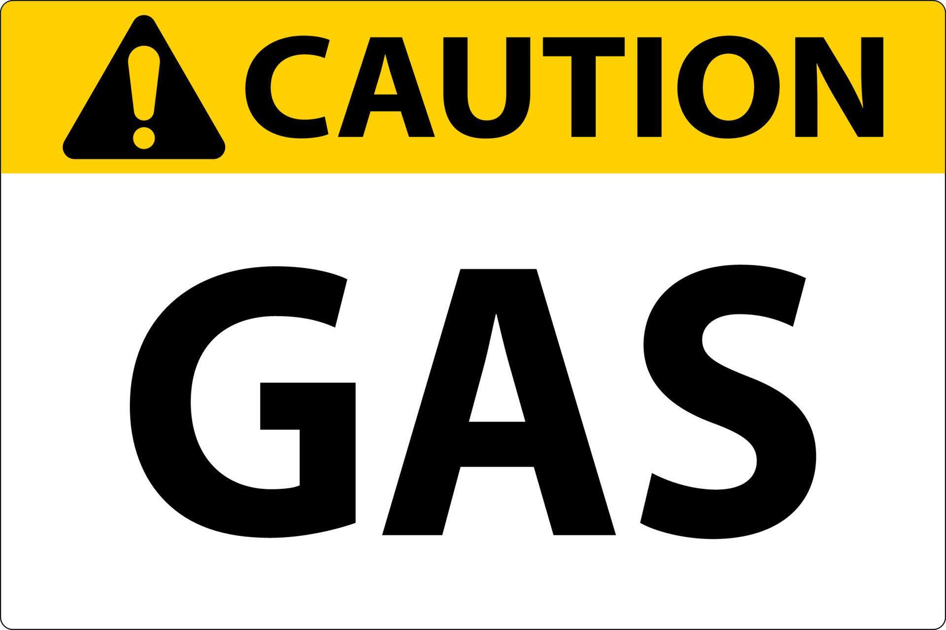 Caution Flammable Sign GAS On White Background 14213800 Vector Art at