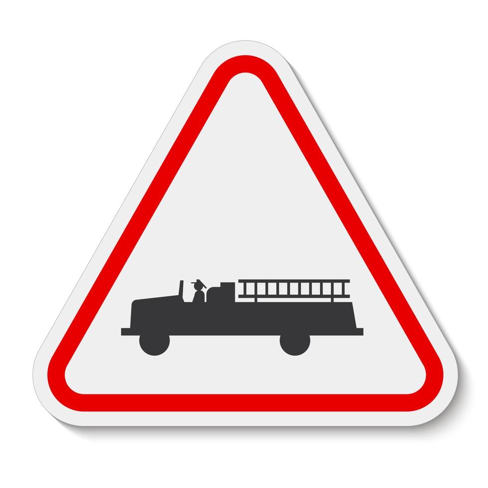 Emergency Vehicle Crossing Sign On White Background vector