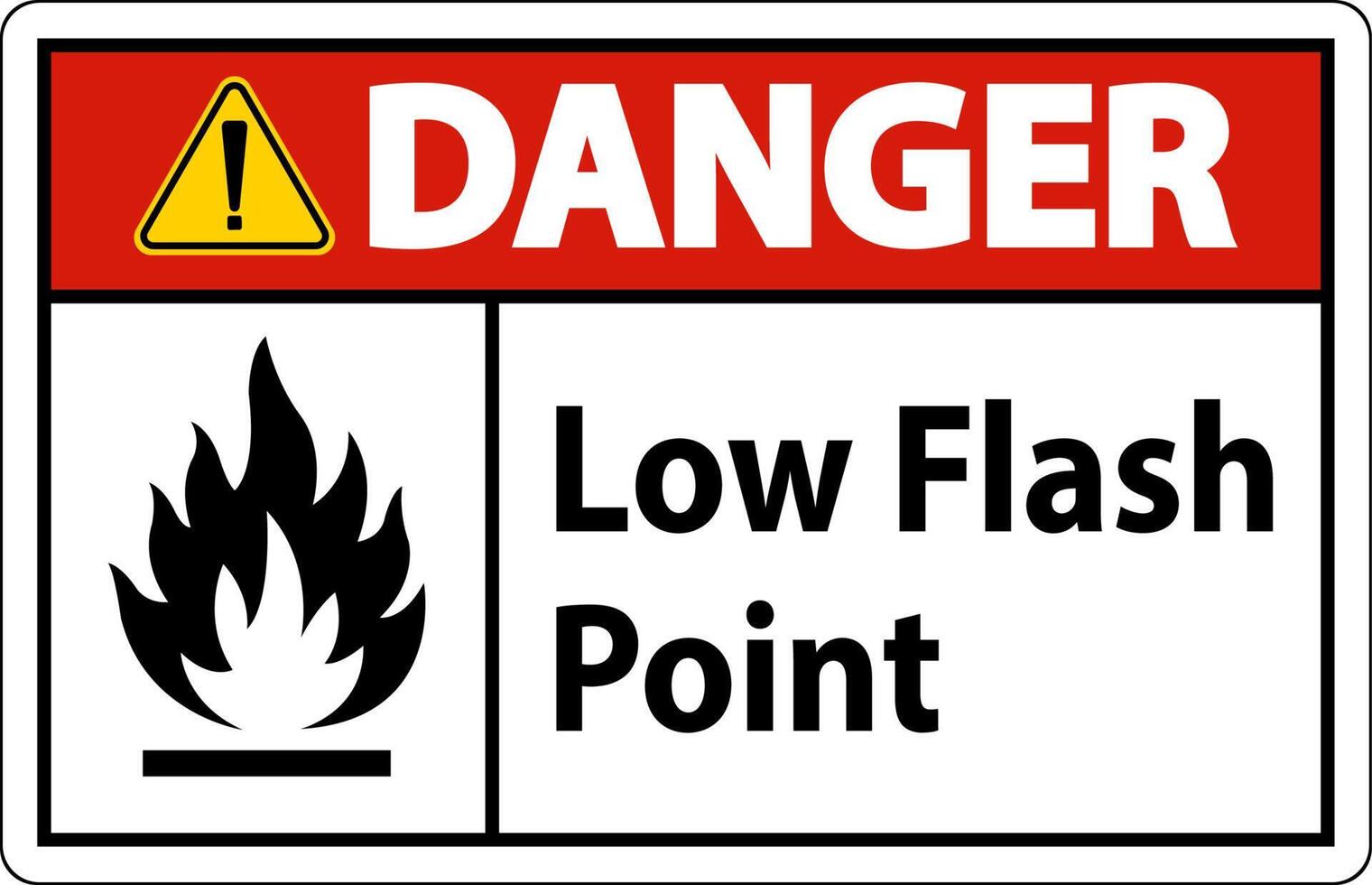 Danger Low Flash Sign On White Background vector