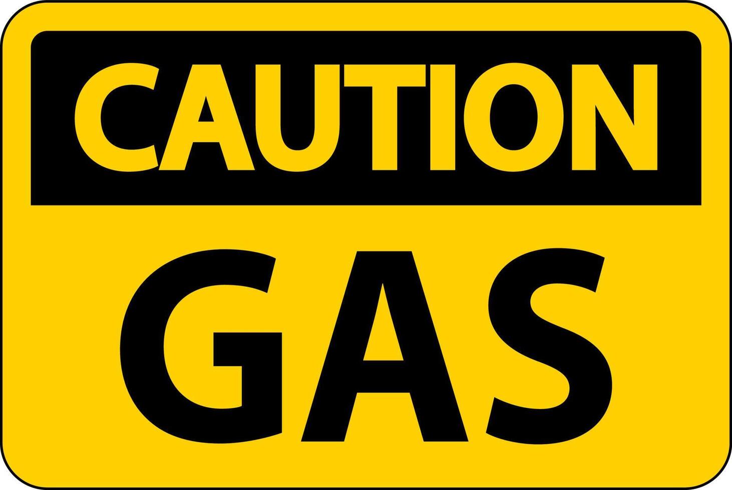 Precaución señal de gas inflamable sobre fondo blanco. 14213822 Vector