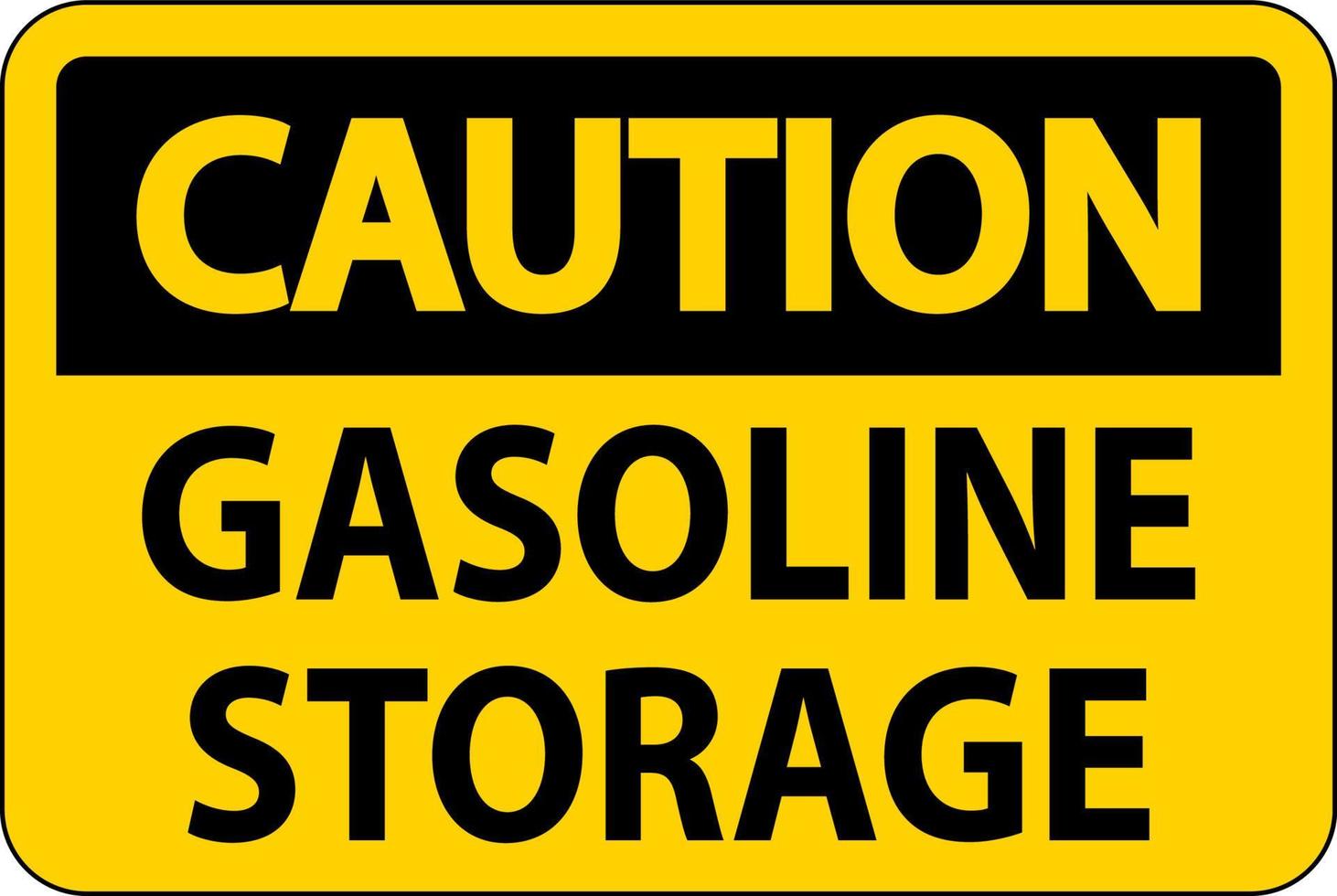 señal de precaución almacenamiento de gasolina sobre fondo blanco vector