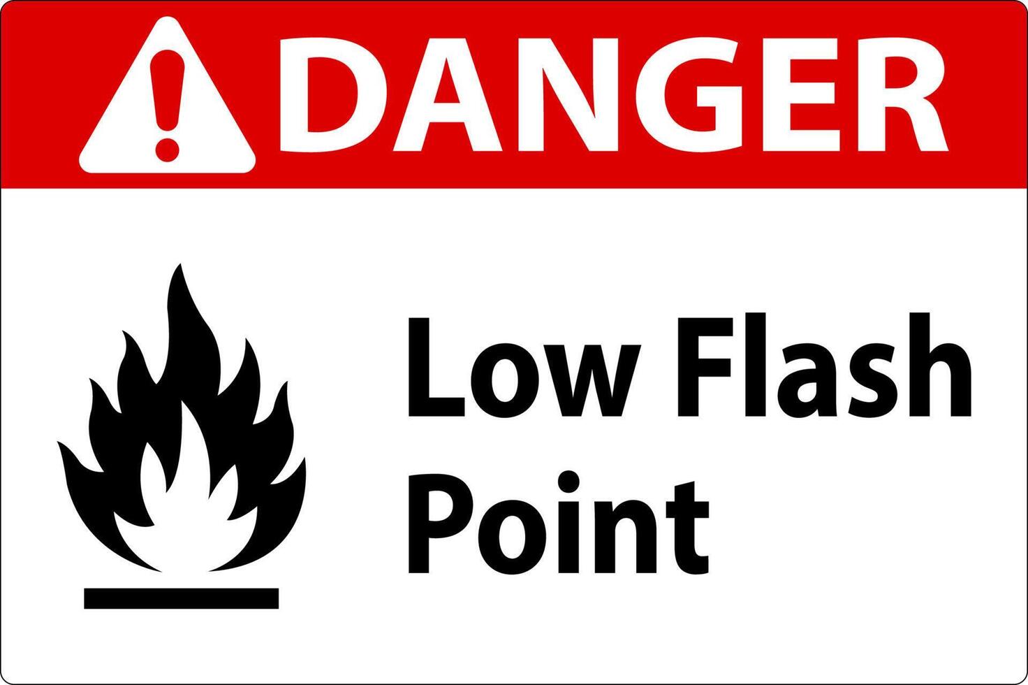 Danger Low Flash Sign On White Background vector