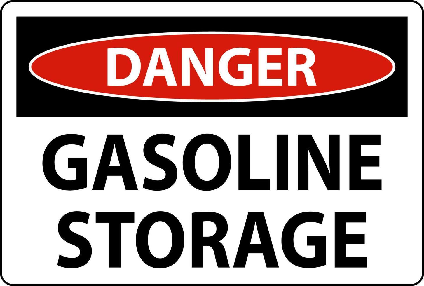 Danger Sign Gasoline Storage On White Background vector
