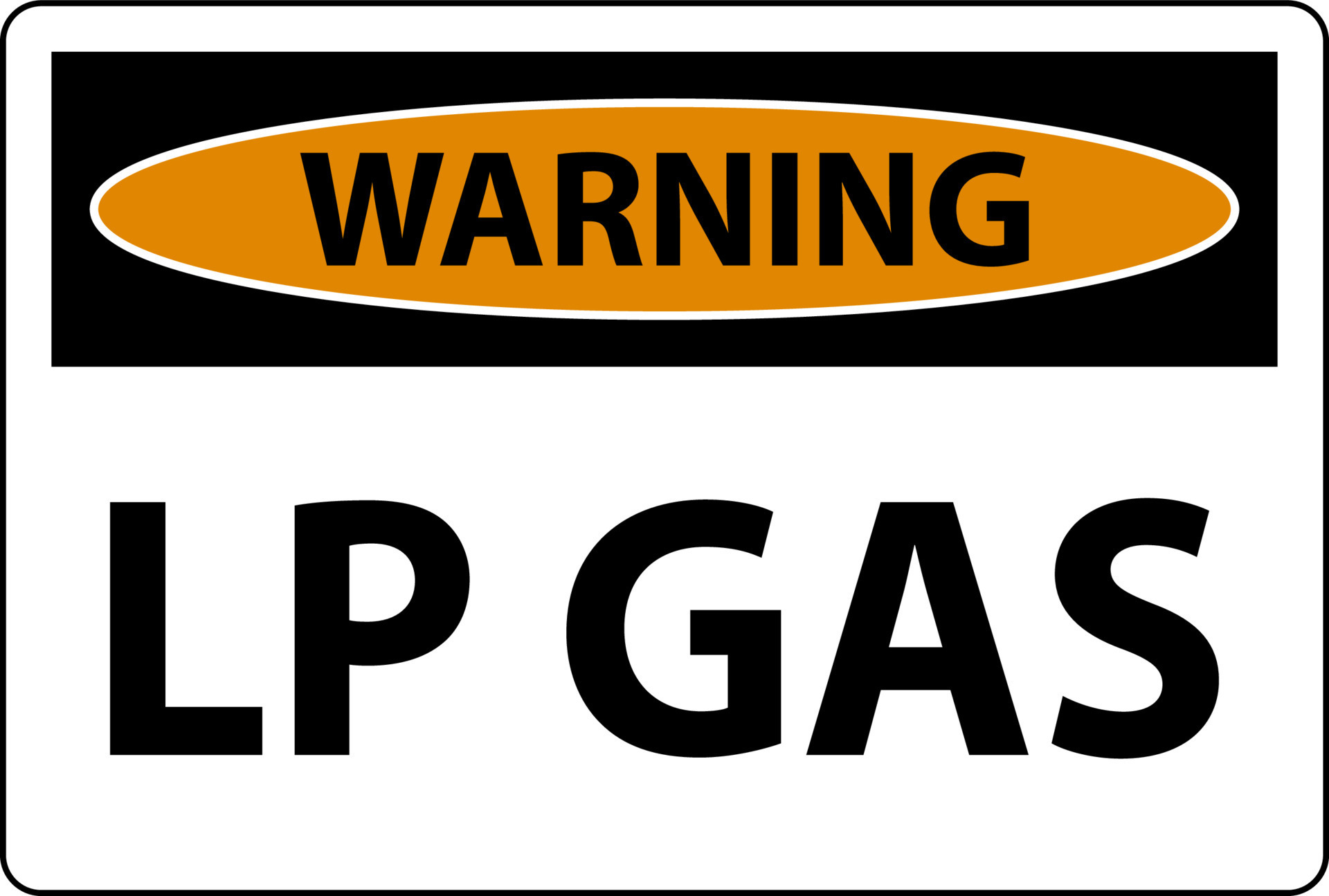 Warning Sign LP Gas On White Background 14213836 Vector Art at Vecteezy