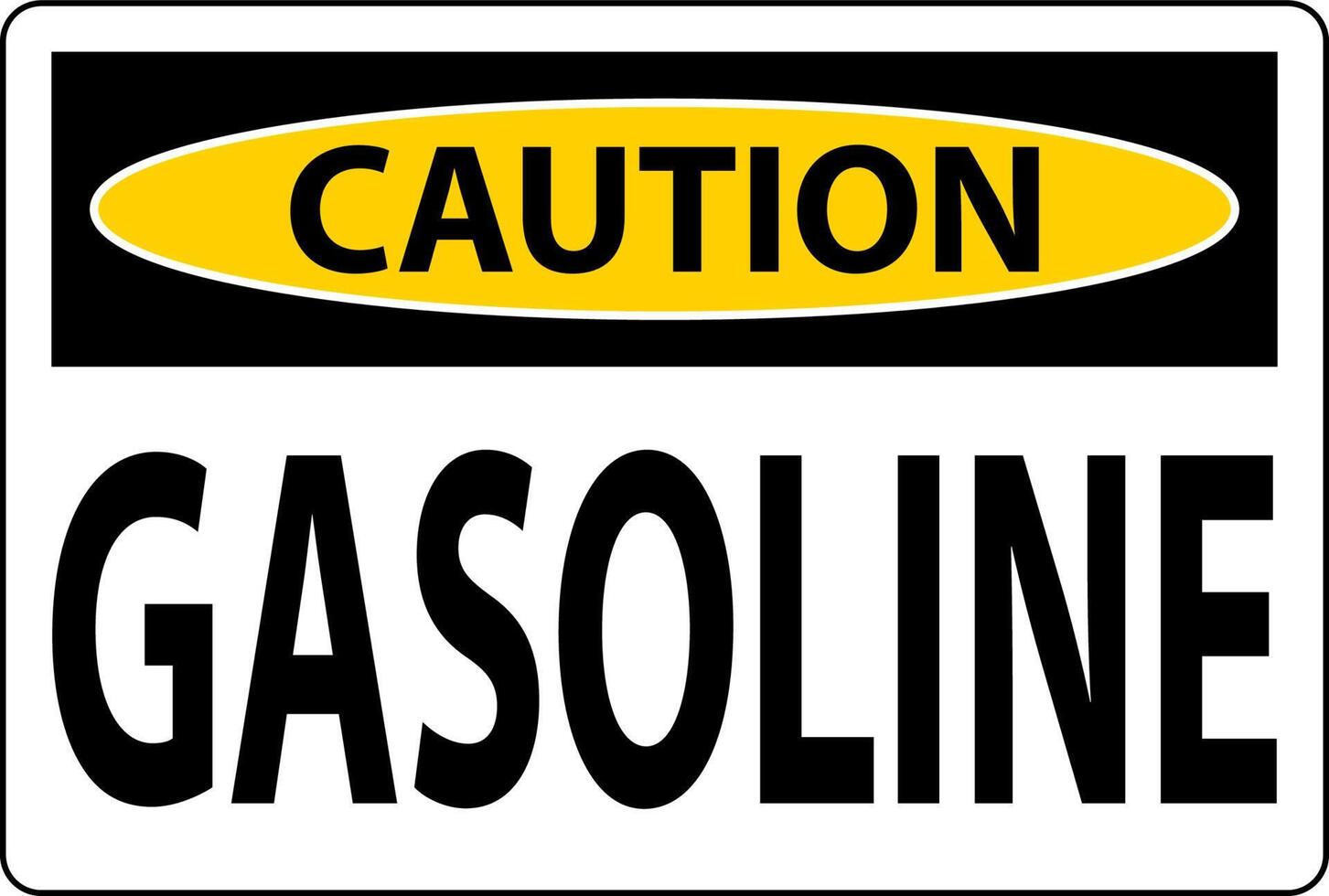 Caution Sign Gasoline Symbol On White Background vector