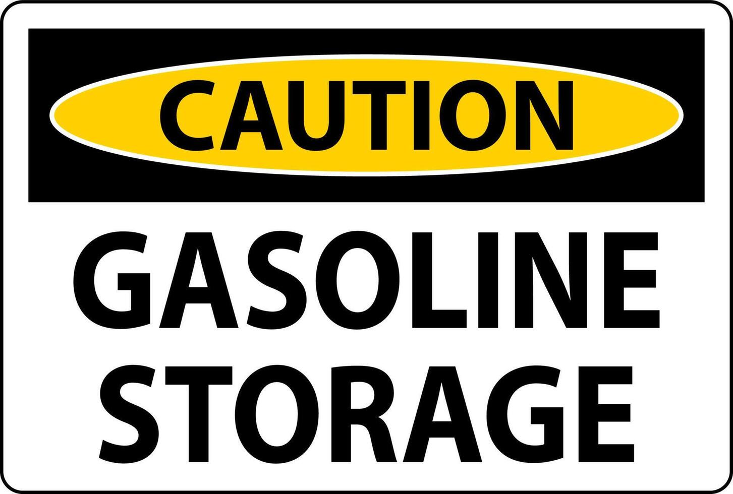 Caution Sign Gasoline Storage On White Background vector