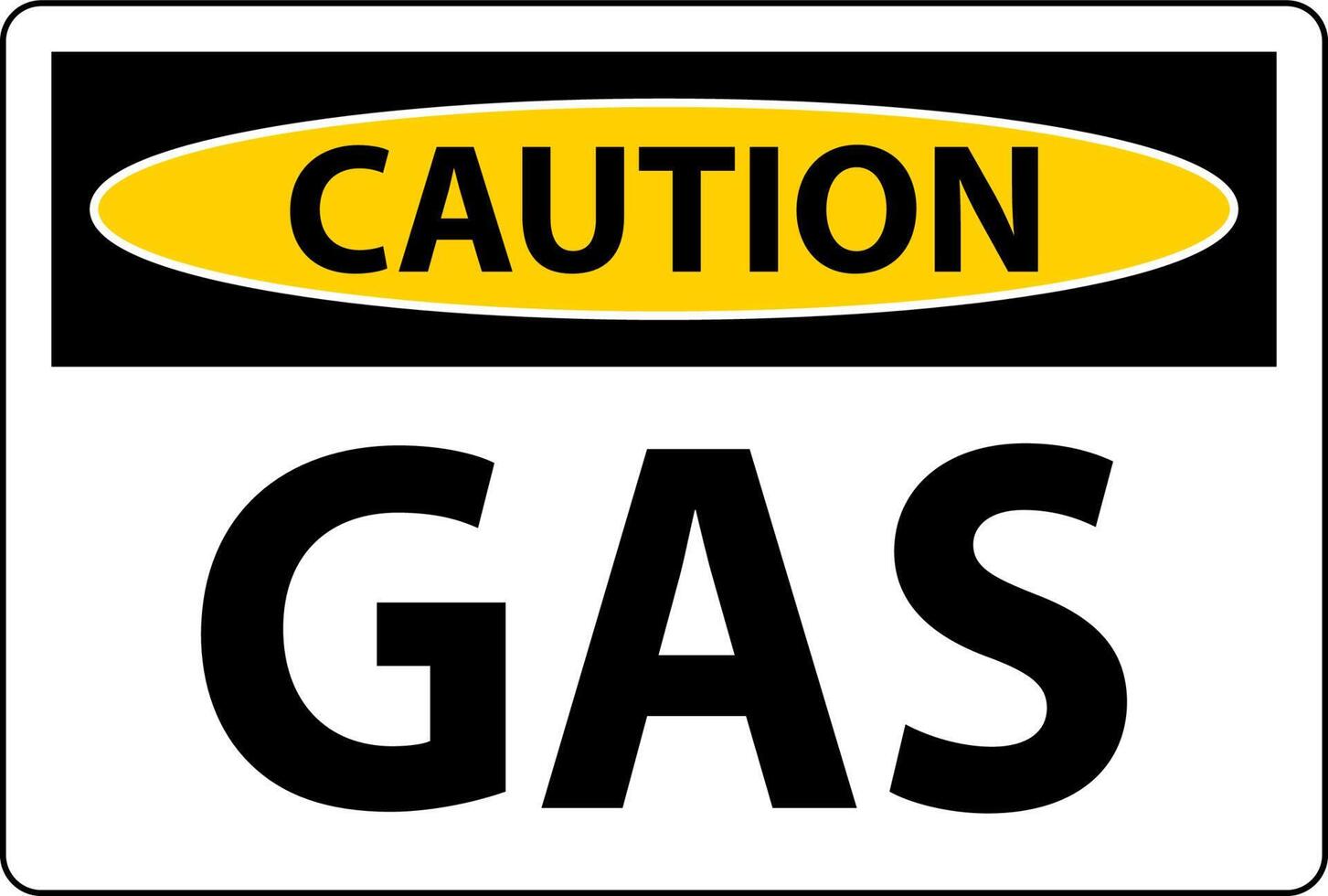 Precaución señal de gas inflamable sobre fondo blanco. vector