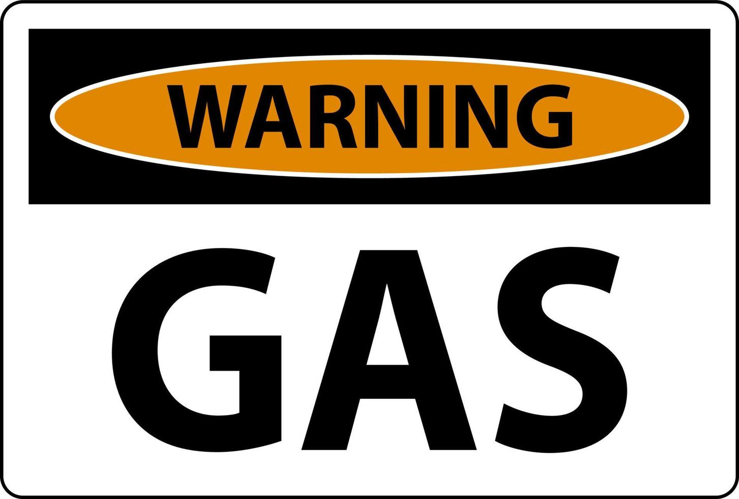 Señal de advertencia de gas inflamable sobre fondo blanco. vector