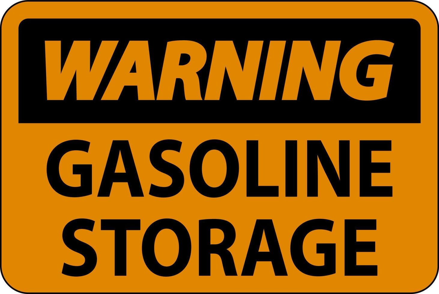 Warning Sign Gasoline Storage On White Background vector