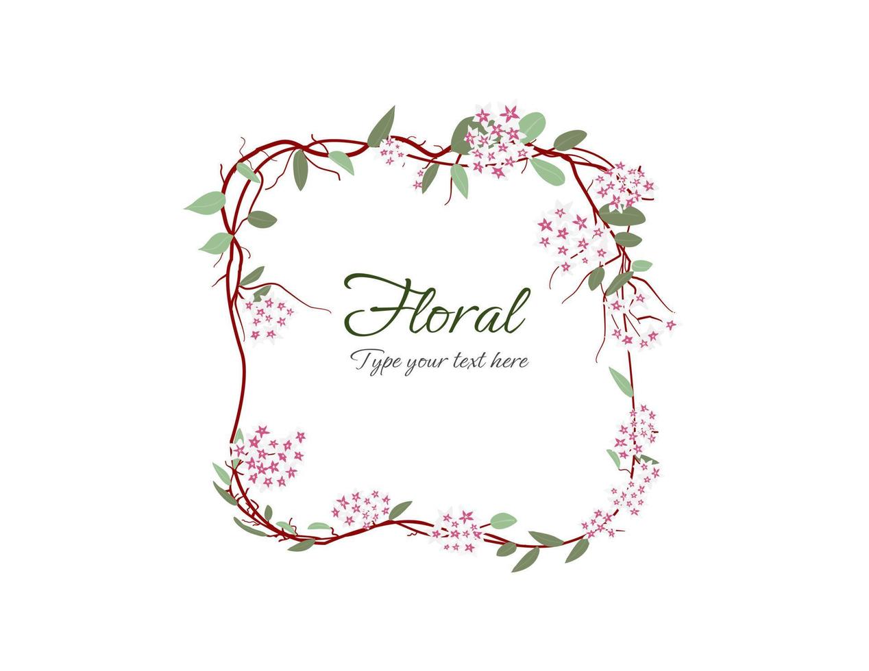 Hoya flower frame isolated on transparency background vector