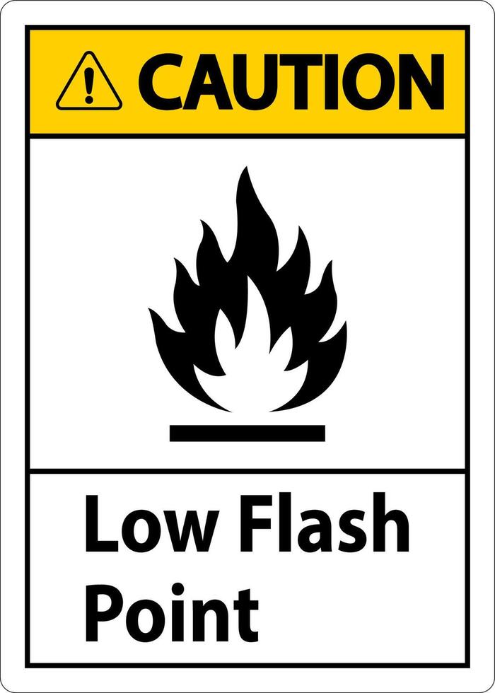 Caution Low Flash Sign On White Background vector