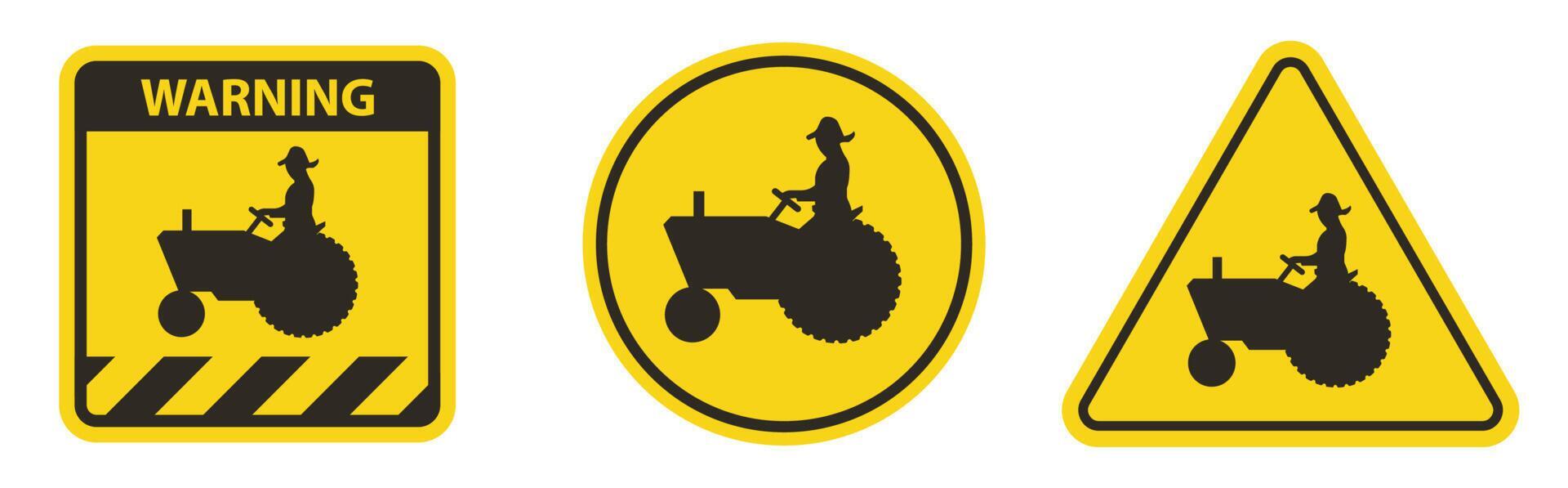 Farm Machinery Crossing Sign On White Background 14213914 Vector Art at