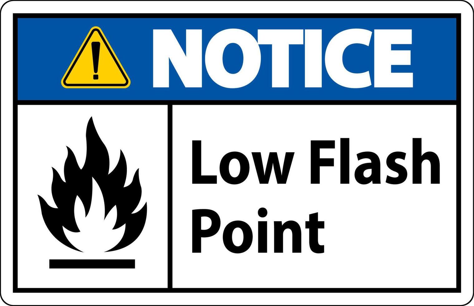 Notice Low Flash Sign On White Background vector