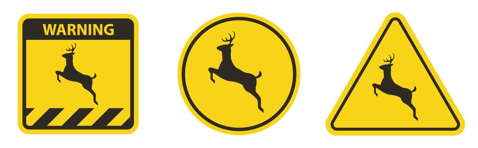 Deer Crossing Sign On White Background vector