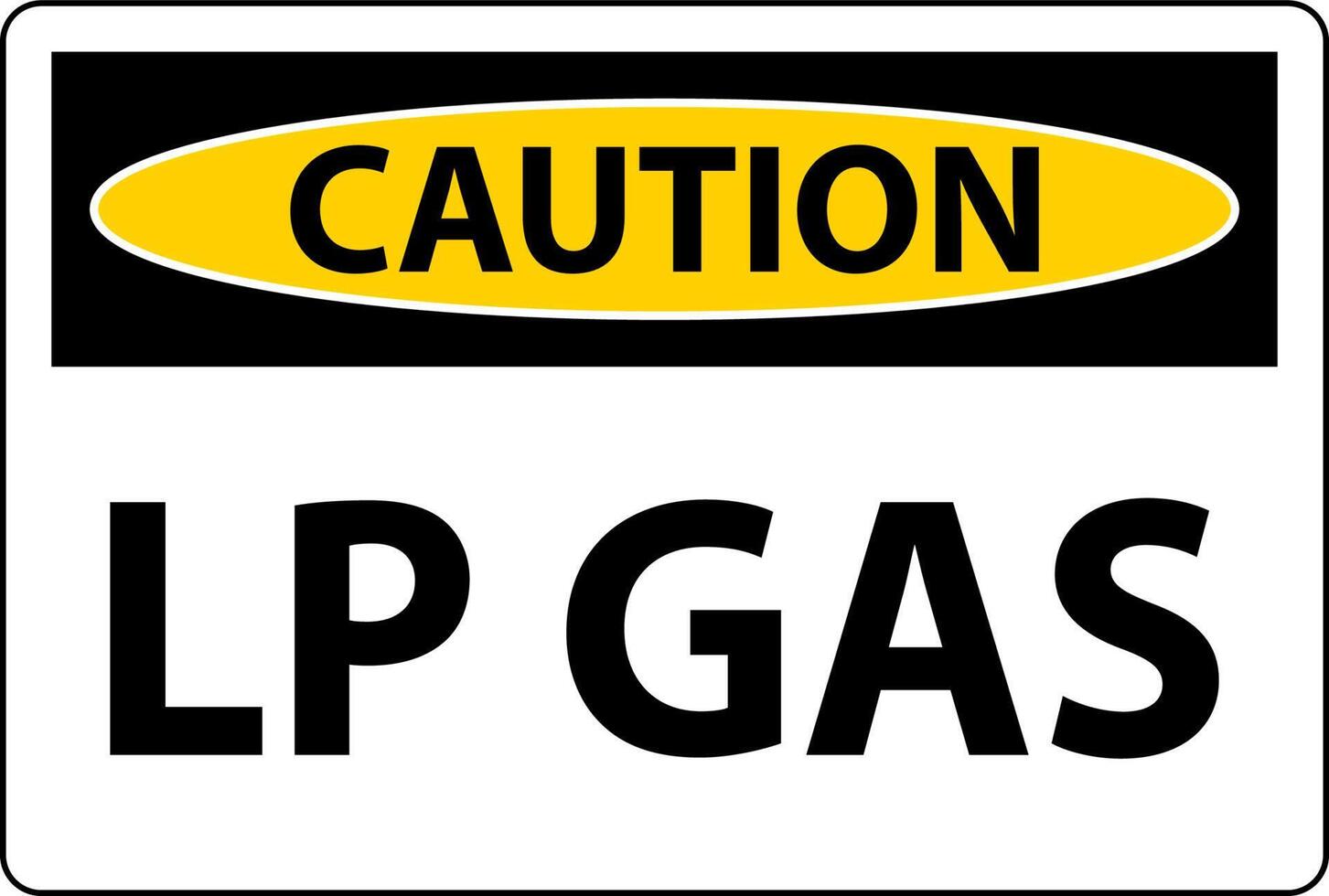 Caution Sign LP Gas On White Background vector