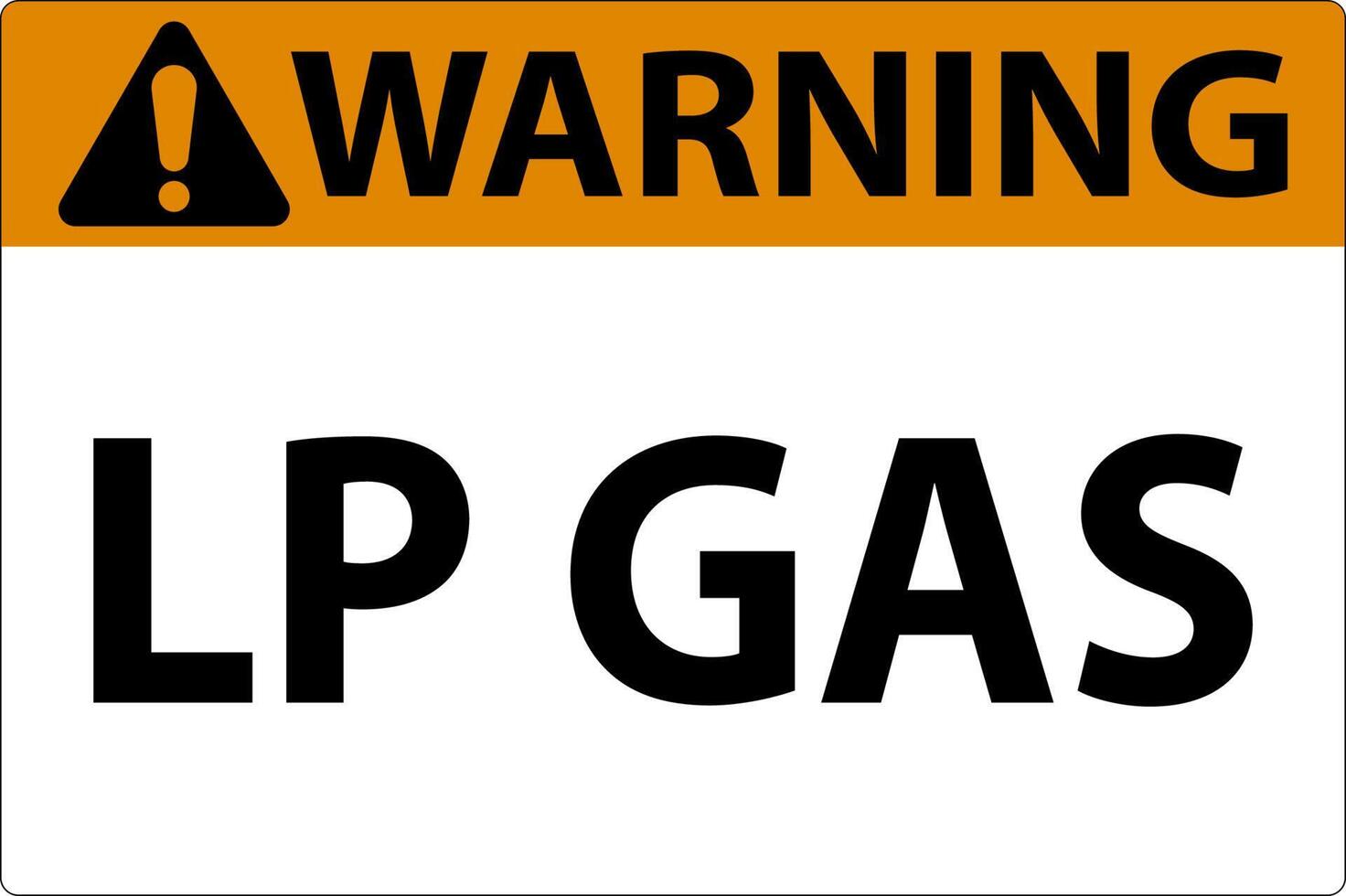 Warning Sign LP Gas On White Background vector