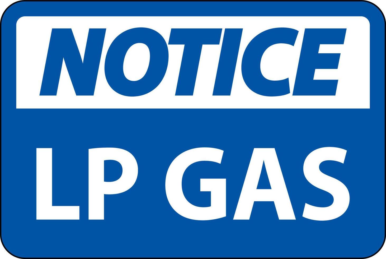 aviso firmar gas lp sobre fondo blanco vector