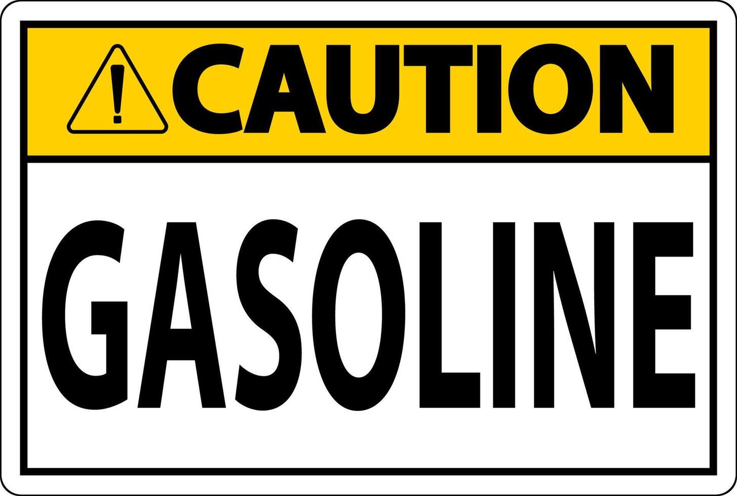 Caution Sign Gasoline Symbol On White Background vector