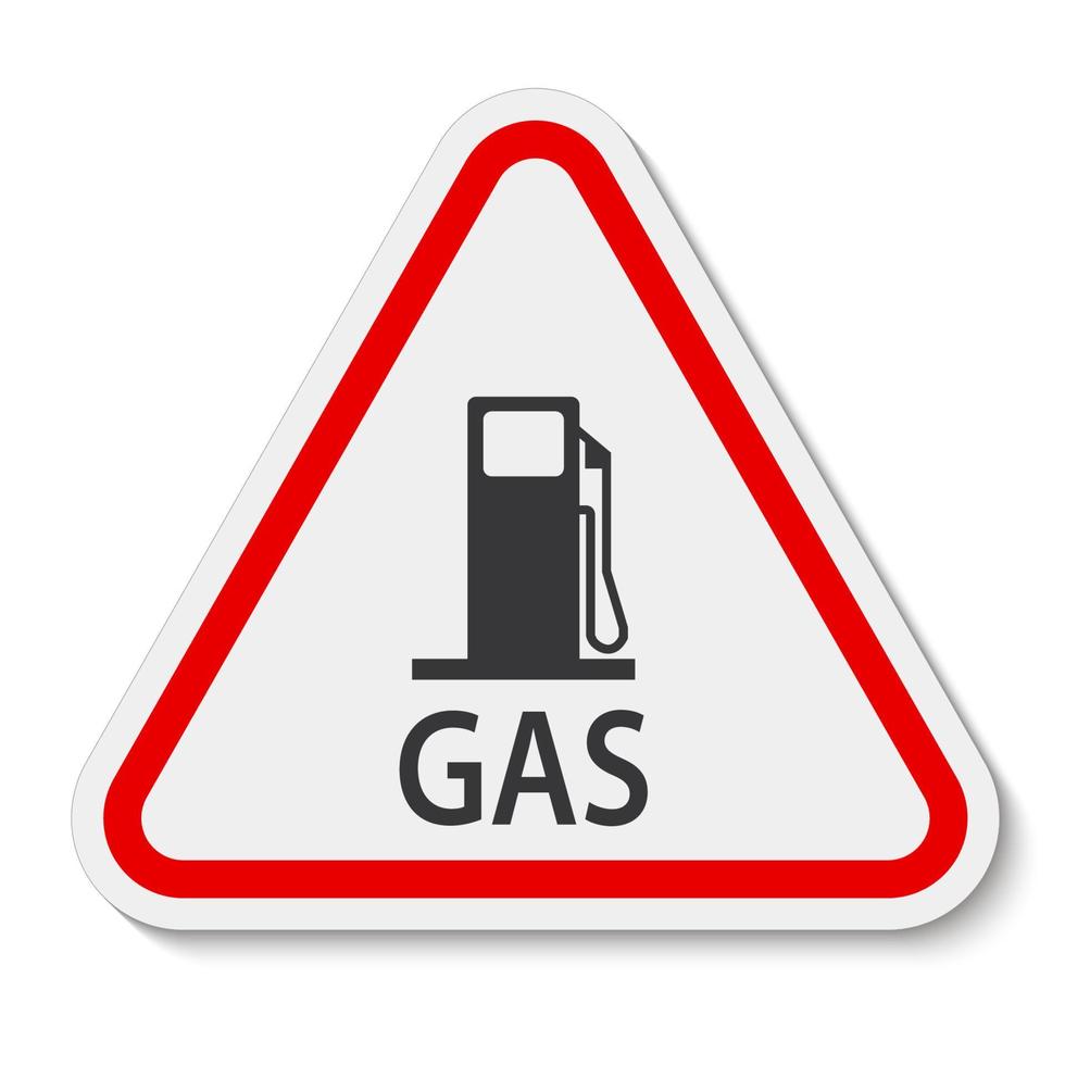 Gas Traffic Sign On White Background vector