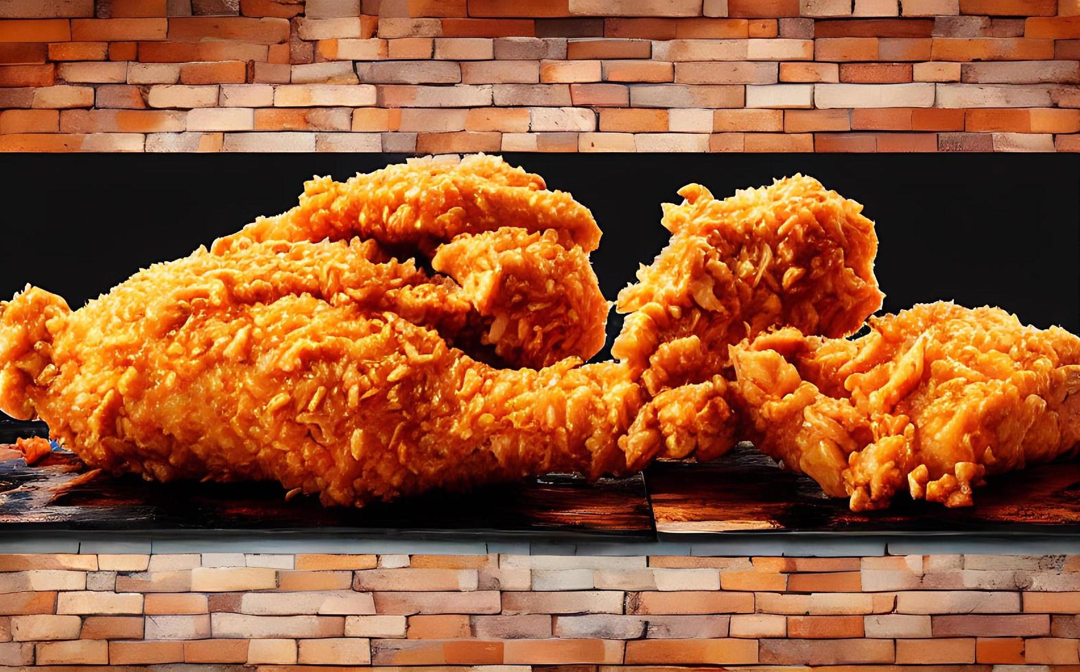 Delicious hot and crispy fried chicken meat. photo
