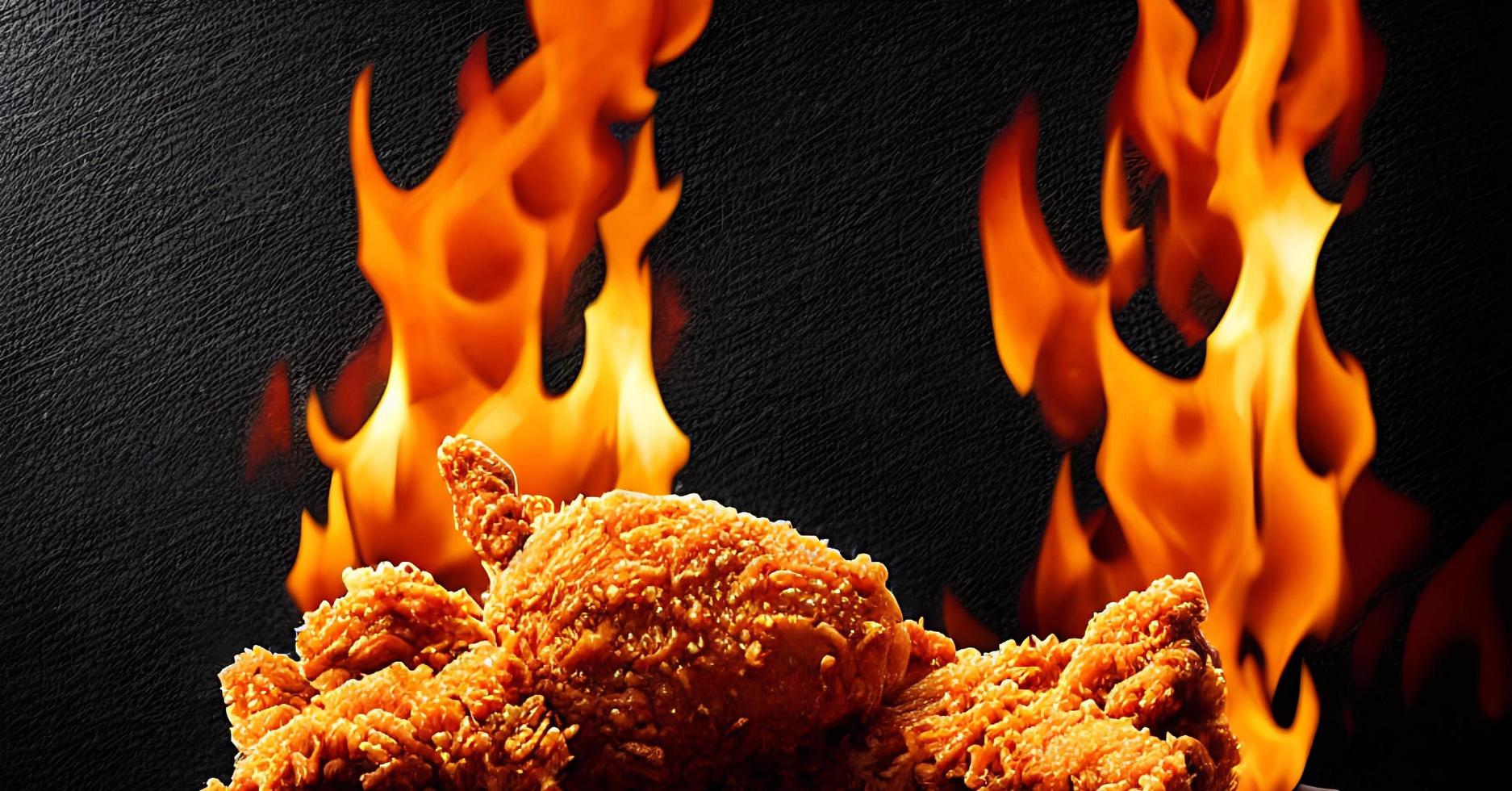 Delicious hot and crispy fried chicken meat. photo