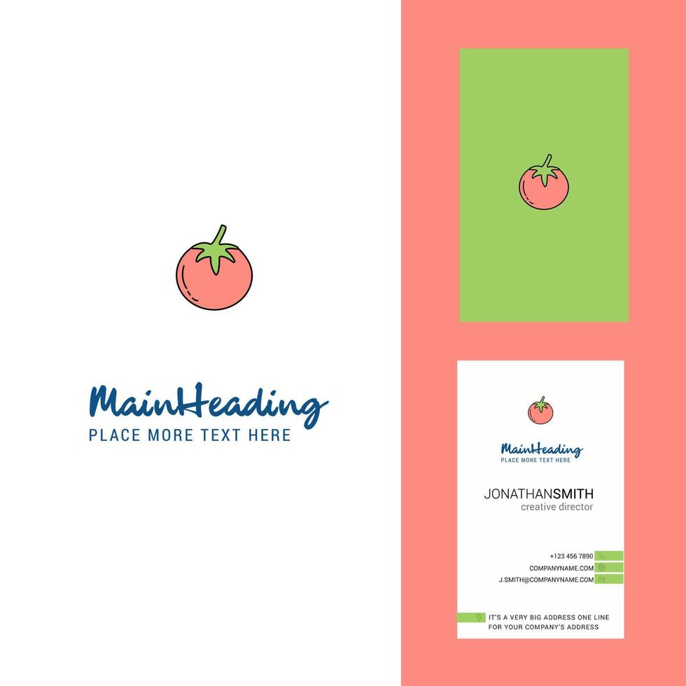 Tomato Creative Logo and business card vertical Design Vector